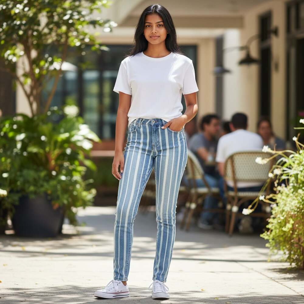 RSQ High Rise Ankle Skinny Jeans Striped Size 0/24